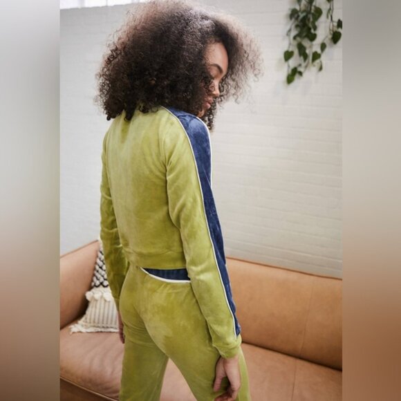 Jaded London Green Velour Jacket Cropped Top - Picture 4 of 11